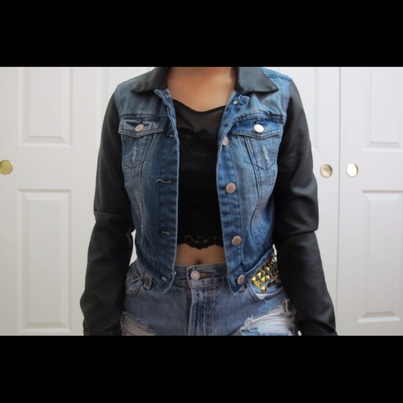 🚫SOLD🚫 Pleather Jean Jacket
