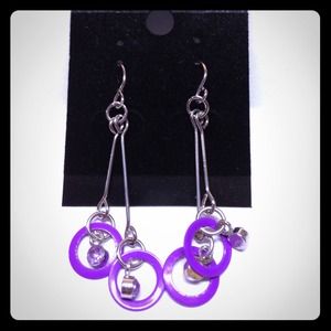 Purple circle earring.
