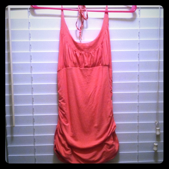 BeBe halter top in coral.