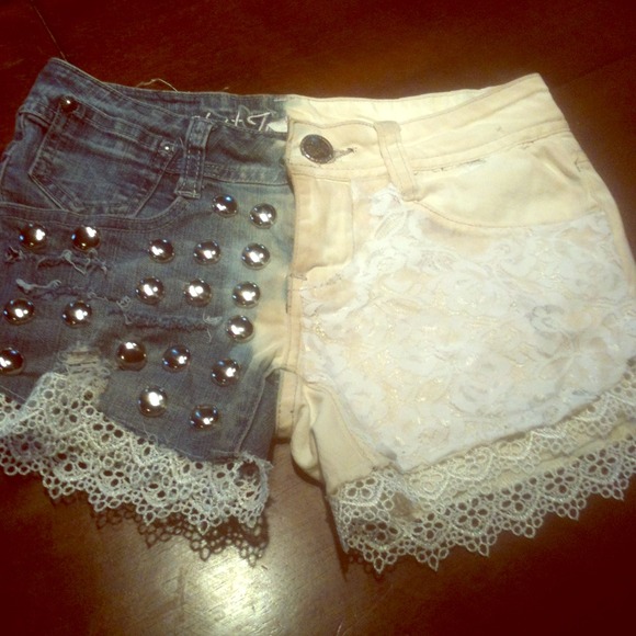 DIY studded lace shorts!! Made myself - Picture 1 of 4