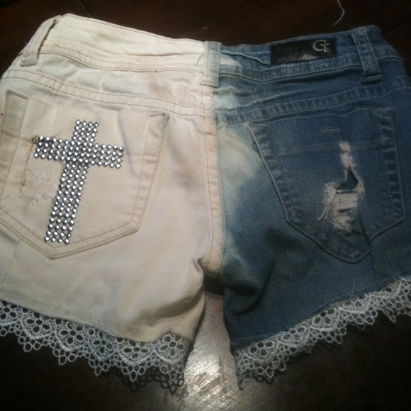 DIY studded lace shorts!! Made myself - Picture 2 of 4