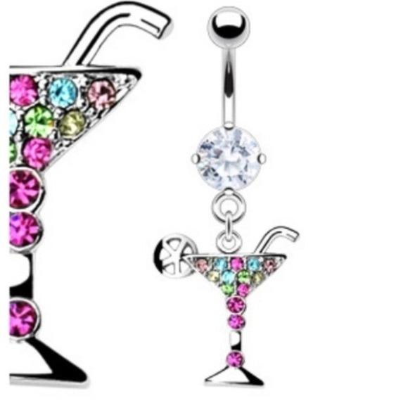 💎New martini belly ring