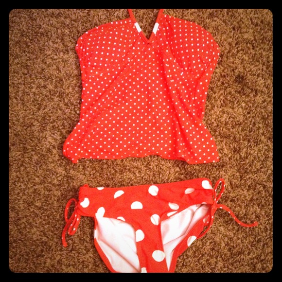 Red Poka-dot swim suit