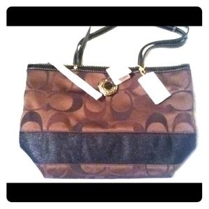 Coach Signature Stripe 3 Color Tote