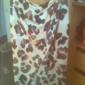 Silk leopard skirt