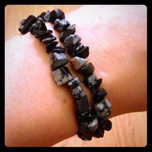 RESERVED...Black stone bracelet