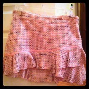 Bebe tweed ruffled mini skirt