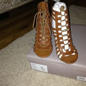 Bakers wedge lace up sandals