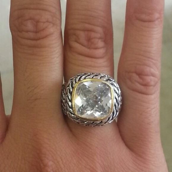 Two-Tone Jeweled Inspired Ring (DY)