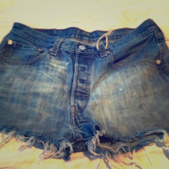 Levi's acid washed high waist shorts