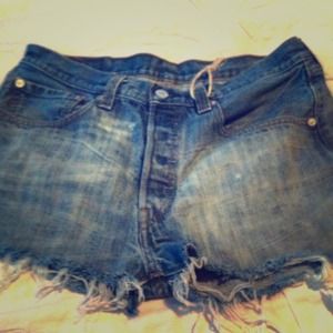 Levi's acid washed high waist shorts