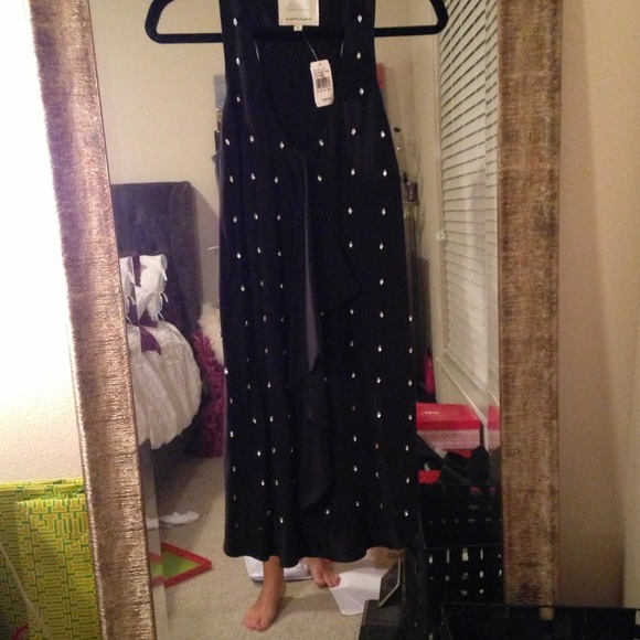 NWT Madison Marcus black/rhinestone party dress S