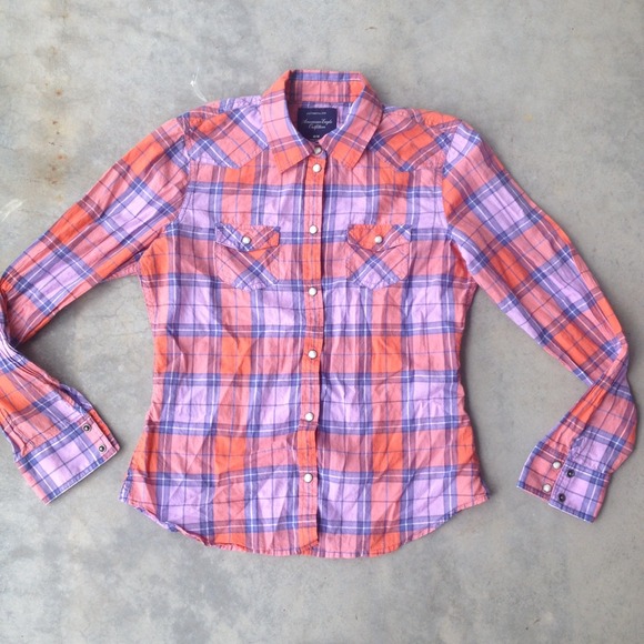 Orange & Purple Plaid Shirt