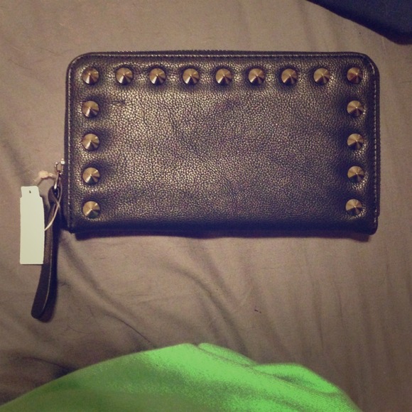 Aldo black studded wallet