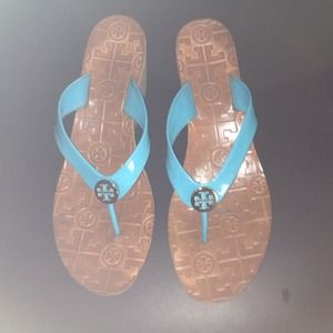 Tory Burch wedge turquoise sandals