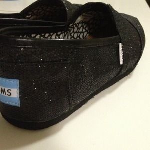 Black women's glitter TOMS
