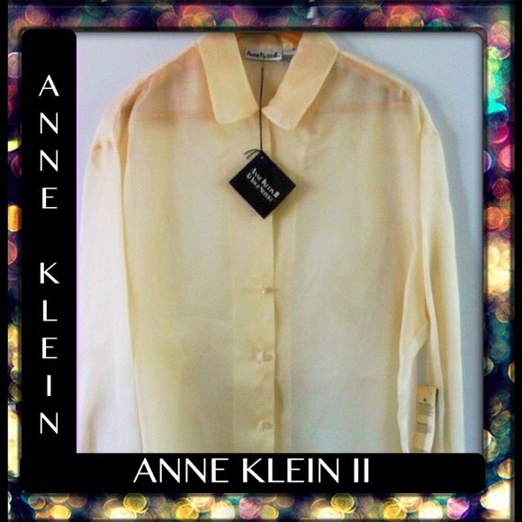 ANNE KLEIN II Blouse. 100% Silk, size 12 NWT($167)