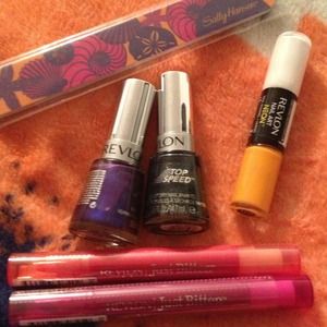 REVLON nail polish/art, lipstain + balm & file
