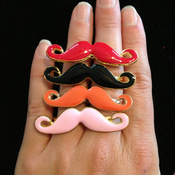 Buy 2 Get 3 FREE! double finger mustache ring - Picture 1 of 4
