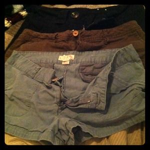 Shorts grey black and brown.