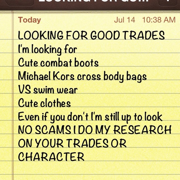 LOOKING FOR TRADES