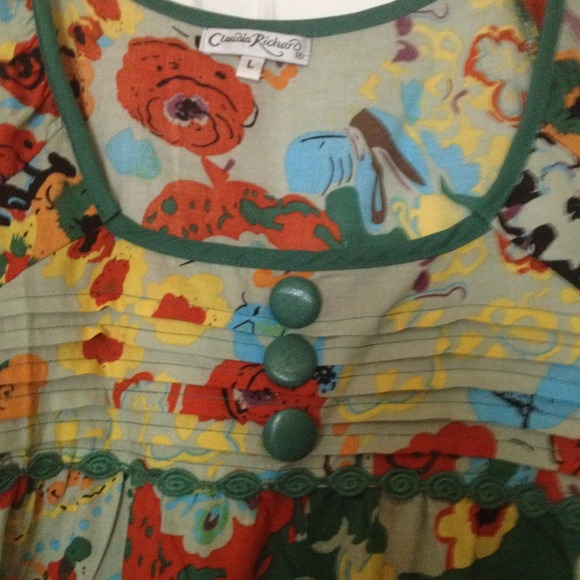 DONATED Green Flowy Top - Picture 2 of 3