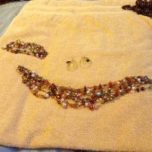 Necklace bracelet and earrings