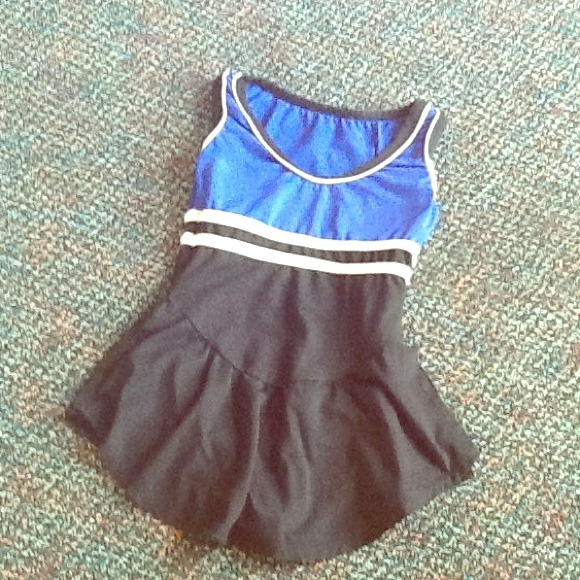 Black, white, and blue figure skating dress!