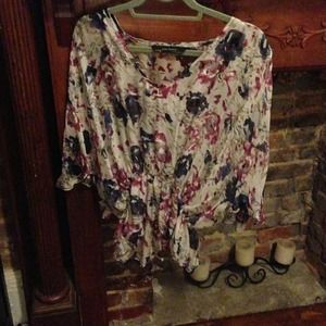 Zara Flowy Sheer Top Size Small