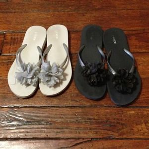 J.Crew flower flip flops size 7