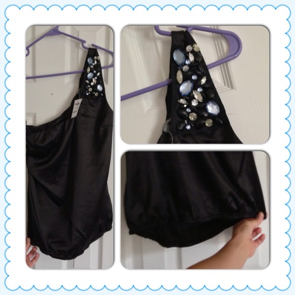 💥SOLD💥Charlotte Russe Jeweled One-Shoulder Top