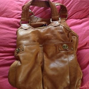 Marc by MJ totally turn lock brown leather bag