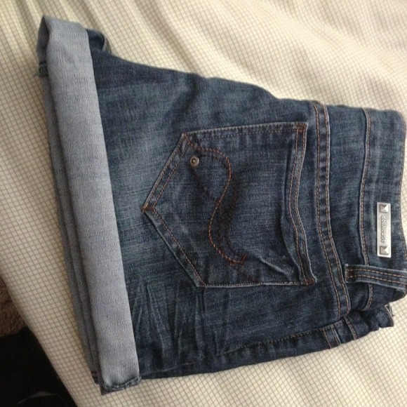 Cuffed, jean shorts - Picture 2 of 2