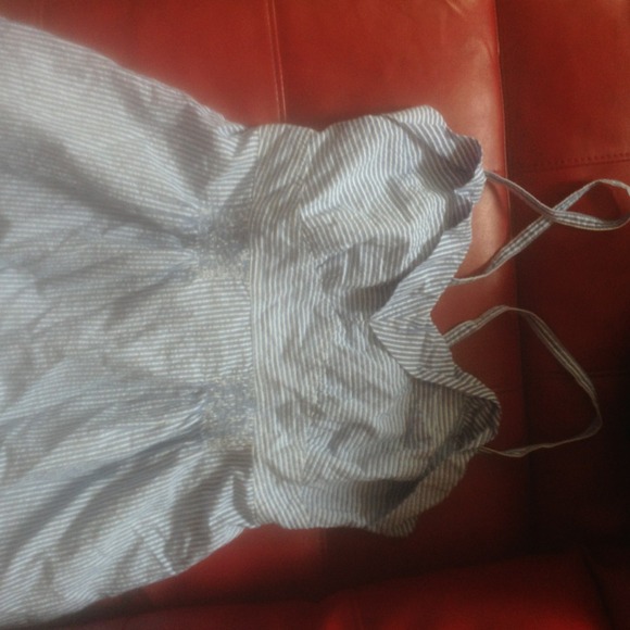 Blue and white dress