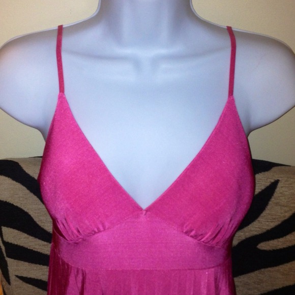 SOLD!! Hot Pink Accordion Pleated Party Dress - Picture 2 of 4