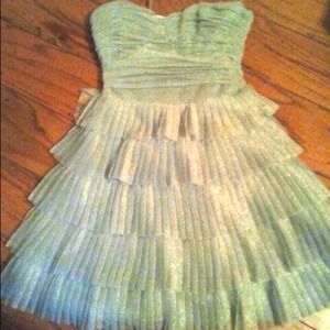 Badgley Mischka MarkJames Tiered Tulle Mini Dress