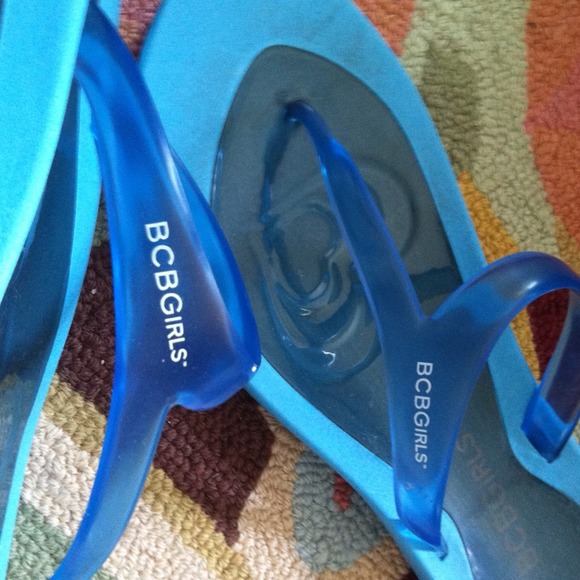 BCBGIRLS teal jelly sandals - Picture 2 of 3