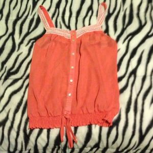 Coral button up tank.