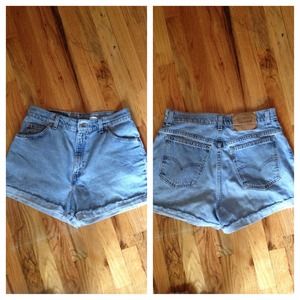 high waisted denim shorts