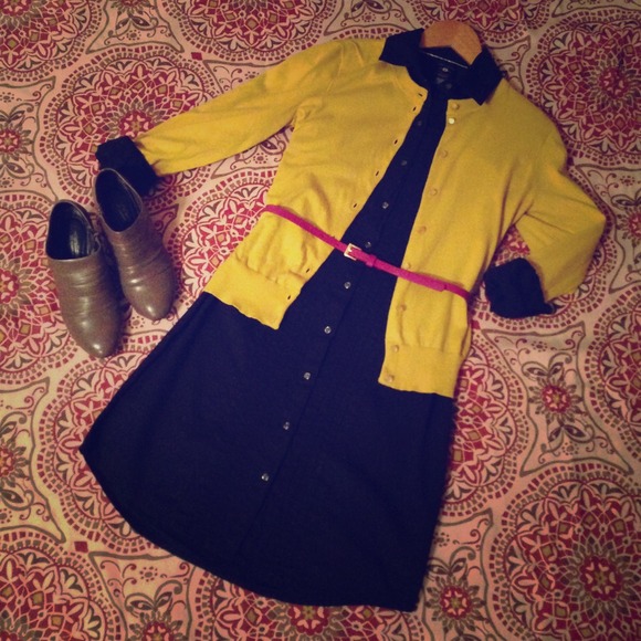 Tommy Hilfiger long sleeve Navy Shirt Dress