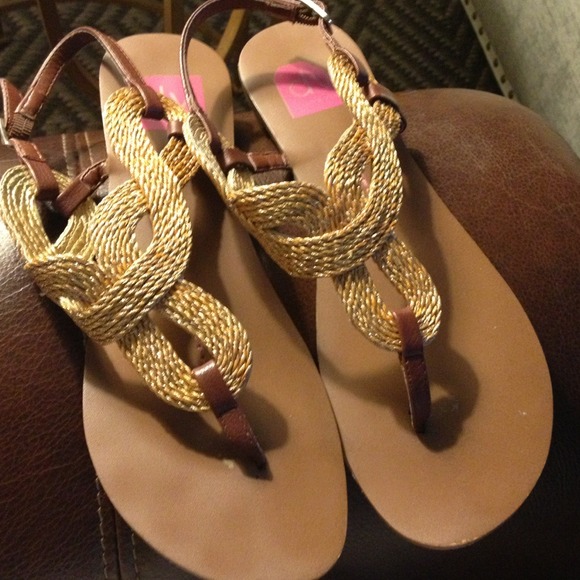Gold Rope Sandals - Picture 2 of 2