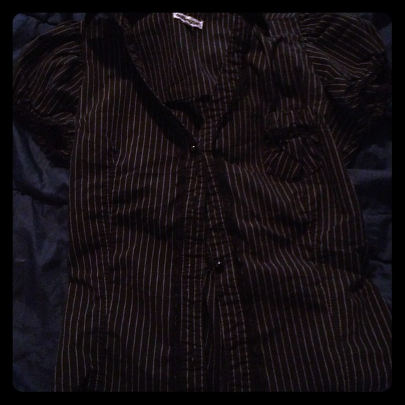 Black pinstripe top