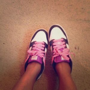 Pink and purple Nike dunks !!