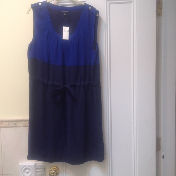 NWT Banana Republic blue silk dress size L