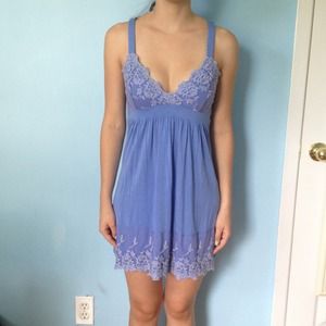 Periwinkle Dress with Lace Detail