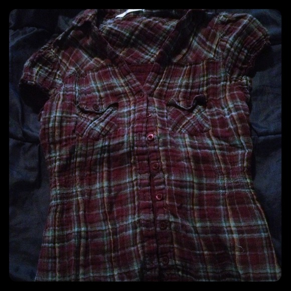Purple plaid shirt