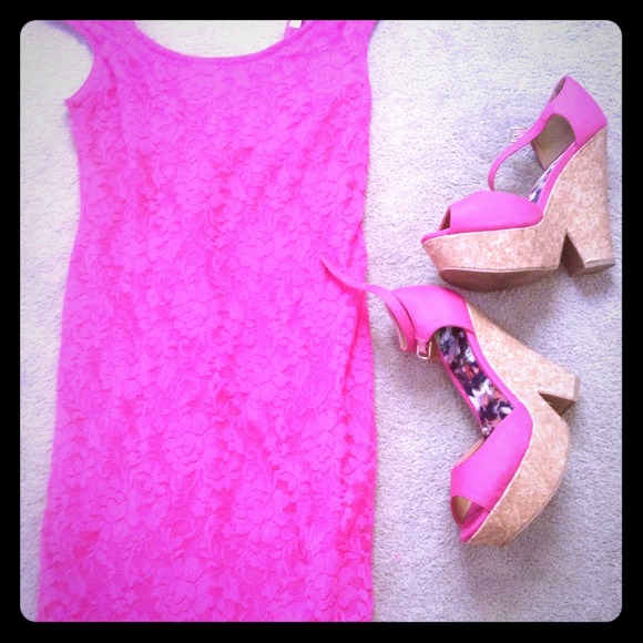 Hot pink dress! (Shoes sold separately)