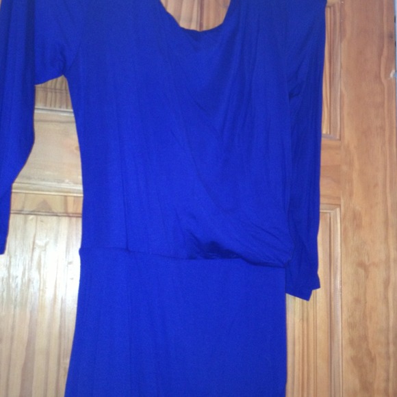 Royal Blue Sleeves Mini Dress - Picture 3 of 4