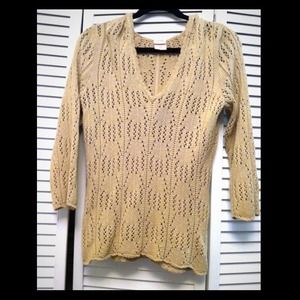 Beige Crochet Pull Over