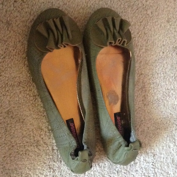 Olive green flats